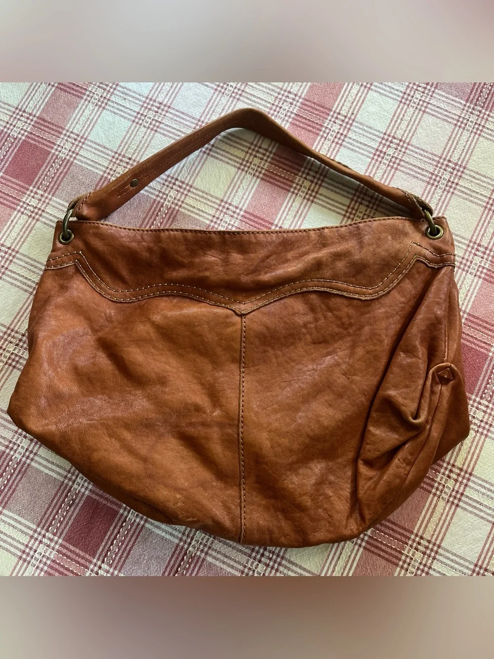 Vintage Lucky Brand 90s Crescent Slouch Hobo Leather Shoulder Bag 🍀